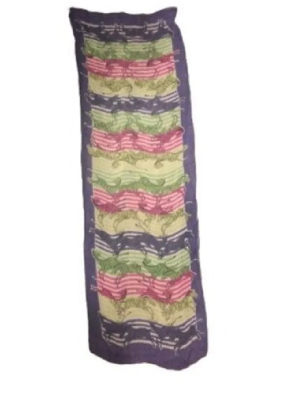 Vintage 1960s 1970s Psychedelic Lightweight Striped Zebra Scarf One Size